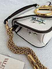 Kitlife Valentino Garavani Locò Small Linen Shoulder Bag With Embroidery 20x11x5cm - 5