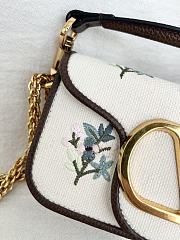 Kitlife Valentino Garavani Locò Small Linen Shoulder Bag With Embroidery 20x11x5cm - 3