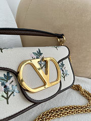 Kitlife Valentino Garavani Locò Small Linen Shoulder Bag With Embroidery 20x11x5cm - 2
