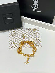 Kitlife Saint Laurent Gold YSL Logo Twisted-Link Chain Bracelet - 3