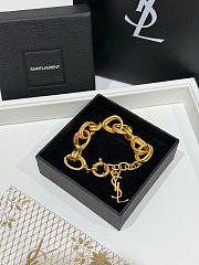 Kitlife Saint Laurent Gold YSL Logo Twisted-Link Chain Bracelet - 2