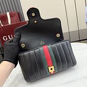 Kitlife Gucci Jetset GG Marmont Small Shoulder Bag Black Vertical Matelassé Nappa Leather A006X1 20.5x11.5x6cm - 2