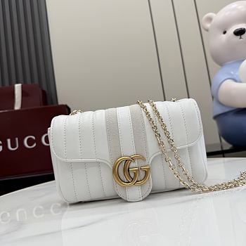 Kitlife Gucci Jetset GG Marmont Small Shoulder Bag White Leather A006X1 20.5x11.5x6cm