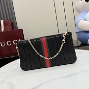 Kitlife Gucci GG Marmont Pouch With Strap Black Vertical Matelassé Nappa Leather A006X2 26x13x1.5cm - 5