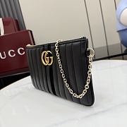 Kitlife Gucci GG Marmont Pouch With Strap Black Leather A006X2 26x13x1.5cm - 5