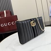 Kitlife Gucci GG Marmont Pouch With Strap Black Leather A006X2 26x13x1.5cm - 4