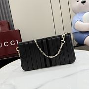 Kitlife Gucci GG Marmont Pouch With Strap Black Leather A006X2 26x13x1.5cm - 2
