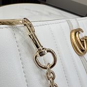 Kitlife Gucci GG Marmont Pouch With Strap White Leather A006X2 26x13x1.5cm  - 3