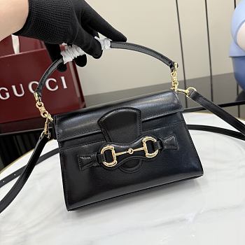 Kitlife Gucci Horsebit Duomo Small Top Handle Bag Black A006O9 20×13.5×6cm 