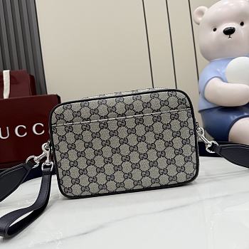 Kitlife Gucci Essence Classic Small Crossbody Bag Blue Coated GG Canvas ‎A006ZN ‎24x16x5cm 