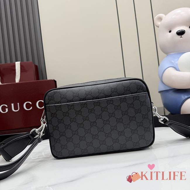 Kitlife Gucci Essence Classic Small Crossbody Bag Black Coated GG Canvas ‎A006ZN ‎24x16x5cm - 1