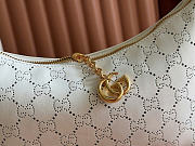 Kitlife Gucci Lady Lunetta Chain Small Shoulder Bag White Soft Perforated GG Leather A0034B 24.5x15x5cm - 2