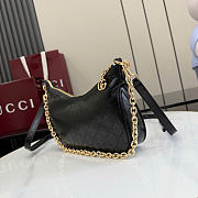 Kitlife Gucci Lady Lunetta Chain Small Shoulder Bag Black Soft Perforated GG Leather A0034B 24.5x15x5cm  - 5