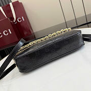 Kitlife Gucci Lady Lunetta Chain Small Shoulder Bag Black Soft Perforated GG Leather A0034B 24.5x15x5cm  - 3