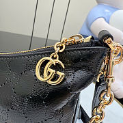 Kitlife Gucci Lady Lunetta Chain Small Shoulder Bag Black Soft Perforated GG Leather A0034B 24.5x15x5cm  - 2