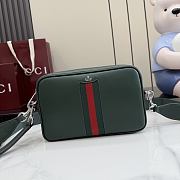 Kitlife Gucci Web Trademark Small Crossbody Bag Dark Green Leather 866982 24×15×4cm - 1