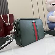 Kitlife Gucci Web Trademark Small Crossbody Bag Dark Green Leather 866982 24×15×4cm - 4