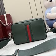 Kitlife Gucci Web Trademark Small Crossbody Bag Dark Green Leather 866982 24×15×4cm - 5