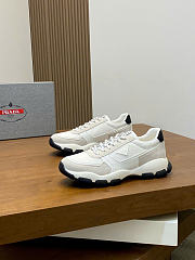 Kitlife Prada White Mesh Fabric And Beige Suede Sneakers - 1