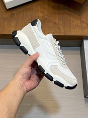 Kitlife Prada White Mesh Fabric And Beige Suede Sneakers - 4