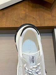 Kitlife Prada White Mesh Fabric And Beige Suede Sneakers - 3
