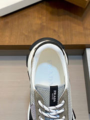 Kitlife Prada White Mesh Fabric And Taupe Suede Sneakers  - 6