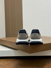 Kitlife Prada White Mesh Fabric And Taupe Suede Sneakers  - 5