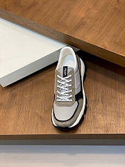 Kitlife Prada White Mesh Fabric And Taupe Suede Sneakers  - 4