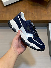 Kitlife Prada Dark Blue Mesh Fabric And Beige Suede Sneakers  - 5