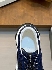 Kitlife Prada Dark Blue Mesh Fabric And Beige Suede Sneakers  - 2