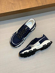 Kitlife Prada Dark Blue Mesh Fabric And Beige Suede Sneakers  - 3