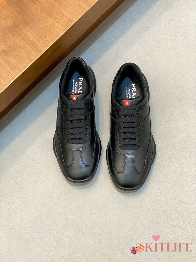Kitlife Prada America's Cup Black Nappa Leather Sneakers  - 1