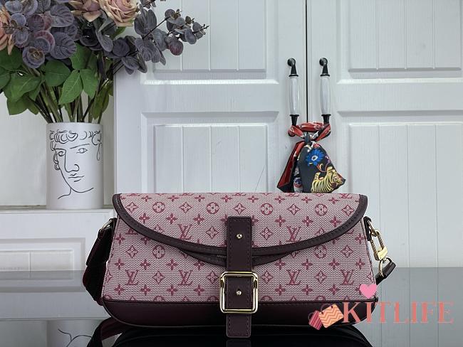 Kitlife Louis Vuitton Vintage Handbag Pink Denim Monogram 26x12x3cm - 1