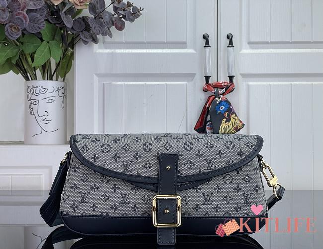 Kitlife Louis Vuitton Vintage Handbag Gray Denim Monogram 26x12x3cm  - 1