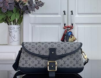 Kitlife Louis Vuitton Vintage Handbag Gray Denim Monogram 26x12x3cm 