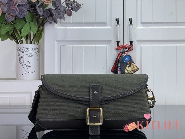Kitlife Louis Vuitton Vintage Handbag Green Denim Monogram 26x12x3cm - 1