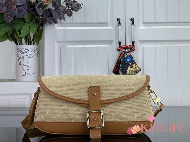 Kitlife Louis Vuitton Vintage Handbag Beige Denim Monogram 26x12x3cm  - 1