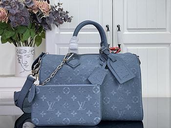 Kitlife Louis Vuitton Speedy P9 Bandoulière 30 Bag Blue Ostrich Pattern M24426 30x17x21cm