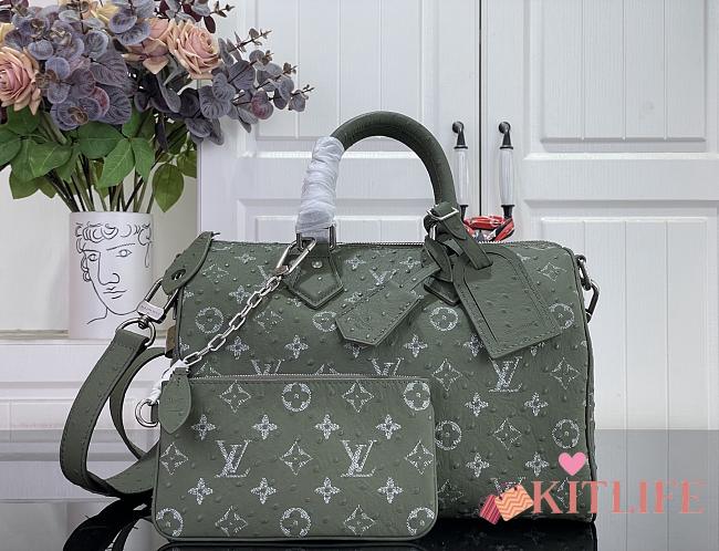 Kitlife Louis Vuitton Speedy P9 Bandoulière 30 Bag Green Ostrich Pattern M24426 30x17x21cm  - 1