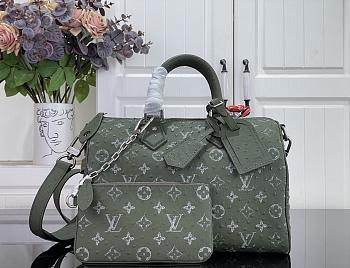 Kitlife Louis Vuitton Speedy P9 Bandoulière 30 Bag Green Ostrich Pattern M24426 30x17x21cm 