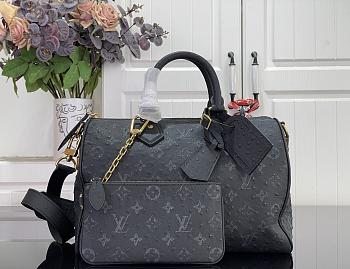 Kitlife Louis Vuitton Speedy P9 Bandoulière 30 Bag Black Ostrich Pattern M24426 30x17x21cm 