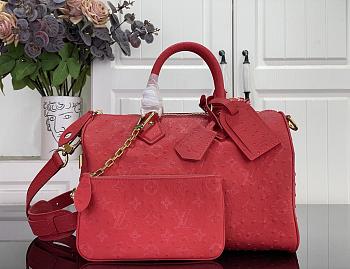 Kitlife Louis Vuitton Speedy P9 Bandoulière 30 Bag Red Ostrich Pattern M24426 30x17x21cm 
