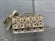 Kitlife Dior Miss Embroidered White & Gold Rhinestone Chain Bag 21x11.5x4 cm  - 1