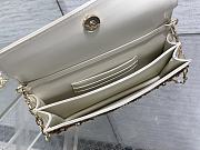 Kitlife Dior Miss Embroidered White & Gold Rhinestone Chain Bag 21x11.5x4 cm  - 5