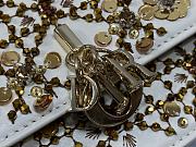 Kitlife Dior Miss Embroidered White & Gold Rhinestone Chain Bag 21x11.5x4 cm  - 4