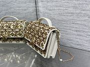 Kitlife Dior Miss Embroidered White & Gold Rhinestone Chain Bag 21x11.5x4 cm  - 2