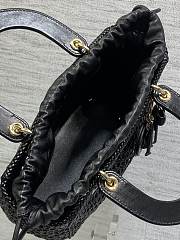 Kitlife Dior Medium Lady Bag Black Woven Calfskin 24x21x12cm - 2