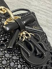 Kitlife Dior Medium Lady Bag Black Woven Calfskin 24x21x12cm - 3