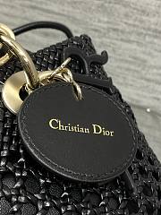 Kitlife Dior Medium Lady Bag Black Woven Calfskin 24x21x12cm - 4