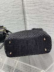Kitlife Dior Medium Lady Bag Black Woven Calfskin 24x21x12cm - 5